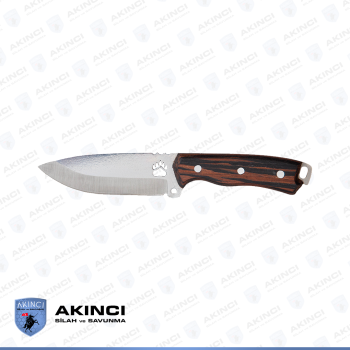 12,5 CM Ayı Desenli Kahverengi Av Bıçağı