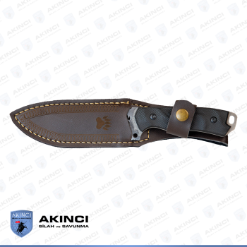 12,5 CM Ayı Desenli Siyah Av Bıçağı